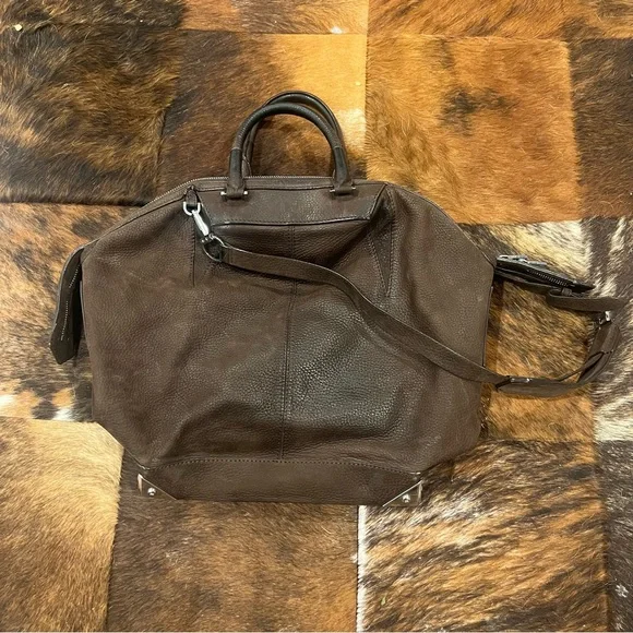Alexander Wang Dark Brown Nubuck Leather Emile Satchel - Picture 3 of 10
